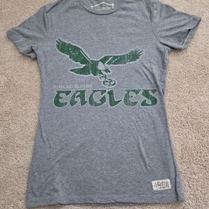 Mitchell & Ness Gray and Green Eagles Short Sleeve Tee